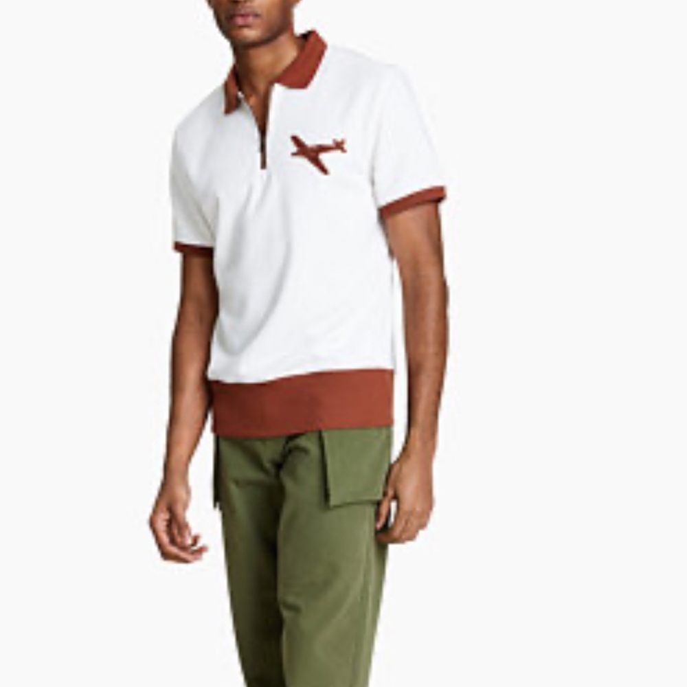 Sun + Stone
Ouigi Theodore Men's Color-blocked Airplane-Print Polo Shirt Sz L - Picture 2 of 8
